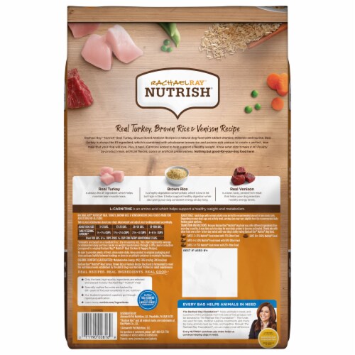 Rachael Ray™ Nutrish® Real Turkey Brown Rice & Venison Dry Dog Food Perspective: back