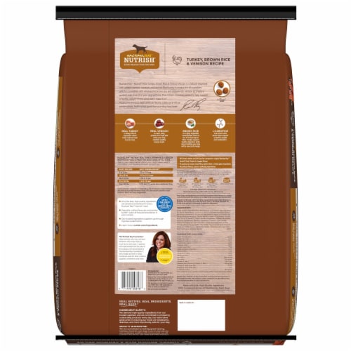 Rachael Ray Nutrish Turkey and Venison Dry Dog Food Perspective: back