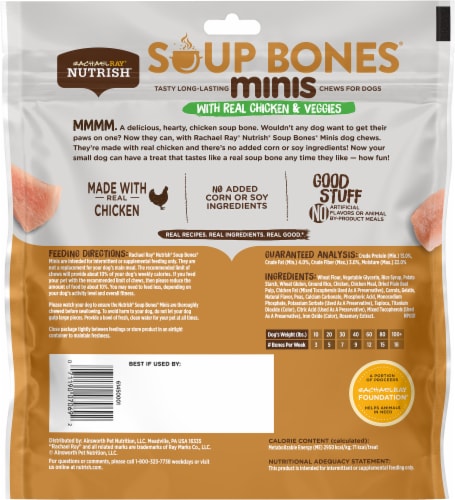 Rachael Ray Nutrish™ Chicken & Veggie Flavor Soup Bones™ Minis Dog Treats Perspective: back