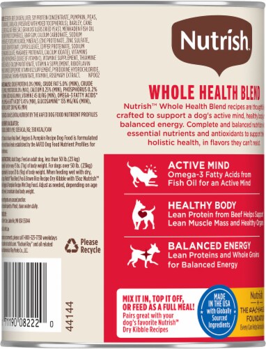 Rachael Ray® Nutrish® Beef & Veggie Chunks in Gravy Wet Dog Food Perspective: back