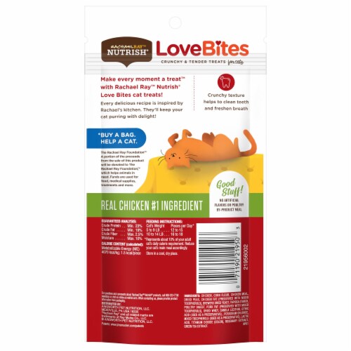 Rachael Ray Nutrish Love Bites Real Chicken Cat Treats Perspective: back