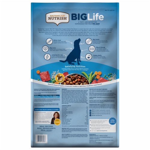 Rachael Ray Nutrish Big Life Hearty Beef Veggie & Brown Rice Dry Adult Dog Food Perspective: back