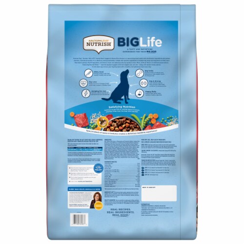 Rachael Ray Nutrish Big Life Hearty Beef Veggie & Brown Rice Recipe Dry Dog Food Perspective: back