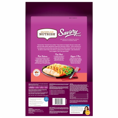 Rachael Ray® Nutrish® Savory Bites Tasty Salmon & Veggies Recipe Food for Cats Perspective: back
