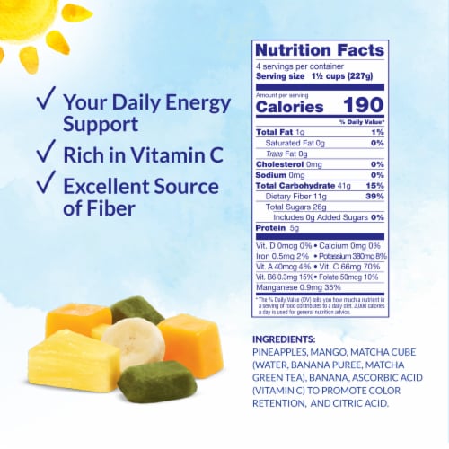 DOLE BOOSTED BLENDS® Energize Pineapple Mango Smoothie Frozen Fruit Perspective: back