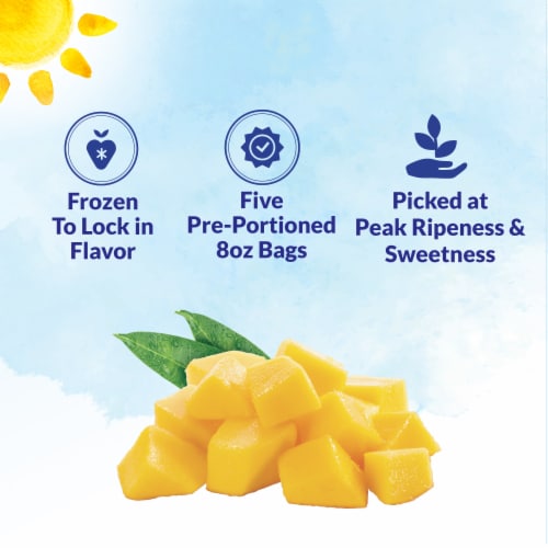 DOLE® Mango Chunks Pre-Portioned Frozen Fruit Bags Perspective: back