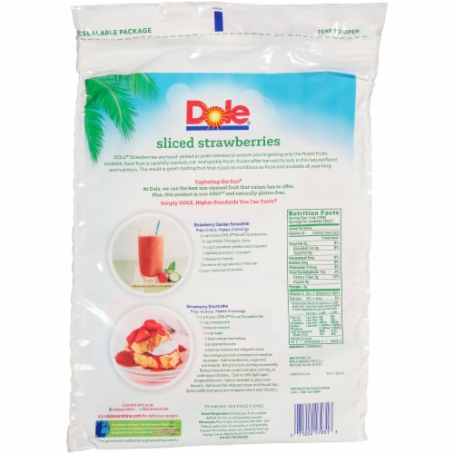 Dole Sliced Frozen Strawberries Perspective: back