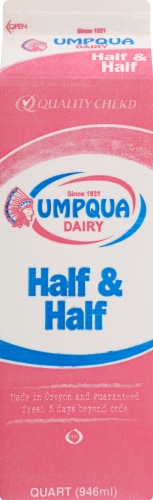Umpqua Dairy Half & Half Cream Perspective: back