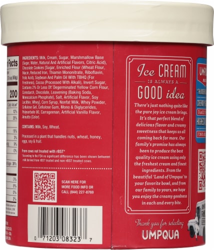 Umpqua Cookies & Cream Ice Cream Tub Perspective: back