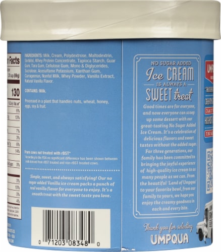 Umpqua Dairy Vanilla Ice Cream Perspective: back