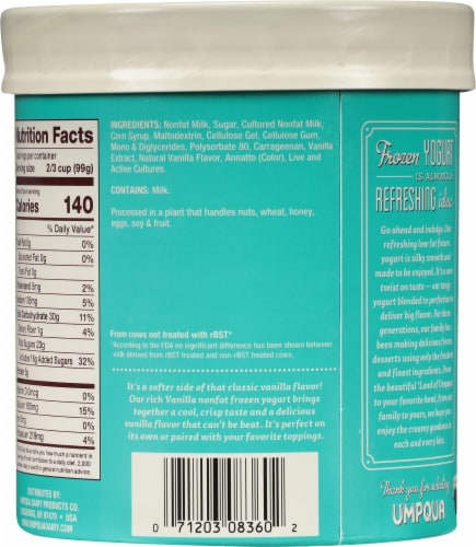 Umpqua Vanilla Nonfat Frozen Yogurt Perspective: back
