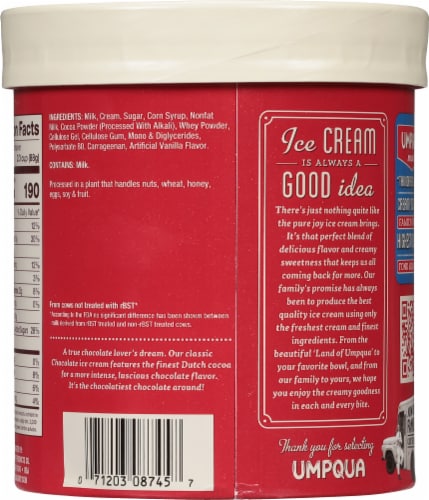 Umpqua Chocolate Ice Cream Tub Perspective: back