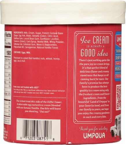 Umpqua Dairy French Vanilla Ice Cream Perspective: back