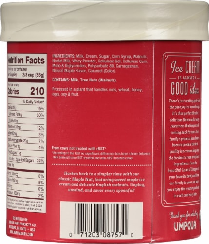 Umpqua Maple Nut Ice Cream Tub Perspective: back