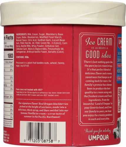 Umpqua Mountain Blackberry Revel Ice Cream Tub Perspective: back