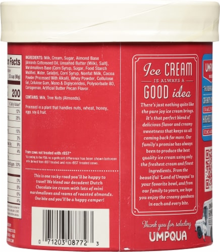 Umpqua Rocky Road Ice Cream Tub Perspective: back