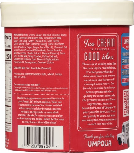 Umpqua Caramel Cold Brew Ice Cream Tub Perspective: back