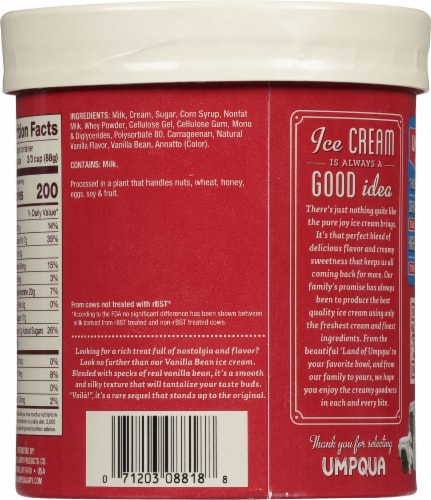 Umpqua Vanilla Bean Ice Cream Tub Perspective: back