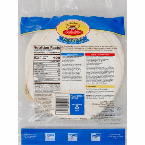 Lynn Wilson's™ Thin Style Flour Tortillas Perspective: back