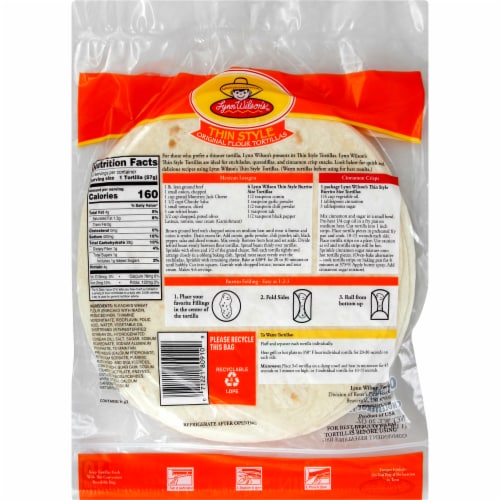 Lynn Wilson's™ Flour Tortillas Perspective: back