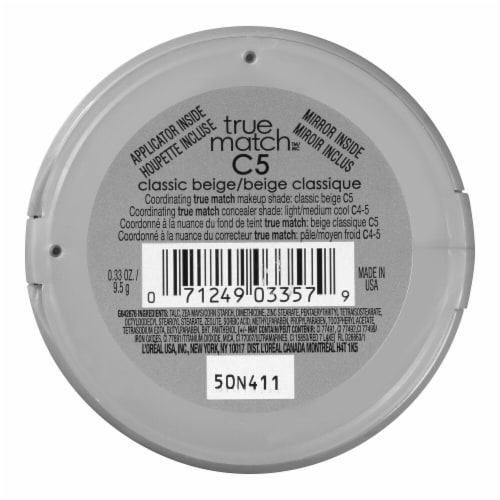 L'Oreal Paris True Match Super-Blendable Oil Free Makeup Powder Classic Beige Perspective: back