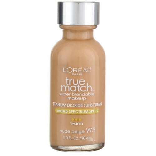 L'Oreal Paris True Match W3 Warm Nude Beige Super-Blendable Liquid Foundation SPF 17 Perspective: back