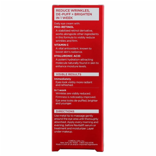 L'Oreal Paris Revitalift Triple Power Eye Cream Treatment Anti-Aging Perspective: back
