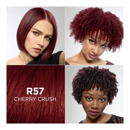 L'Oreal Feria Power Reds Cherry Crush Intense Medium Auburn R57 Permanent Hair Colour Gel Perspective: back