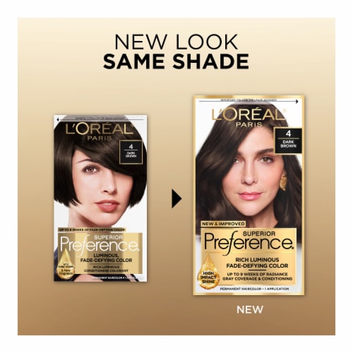 L'Oreal Paris Superior Preference Permanent Hair Color 4 Dark Brown Perspective: back