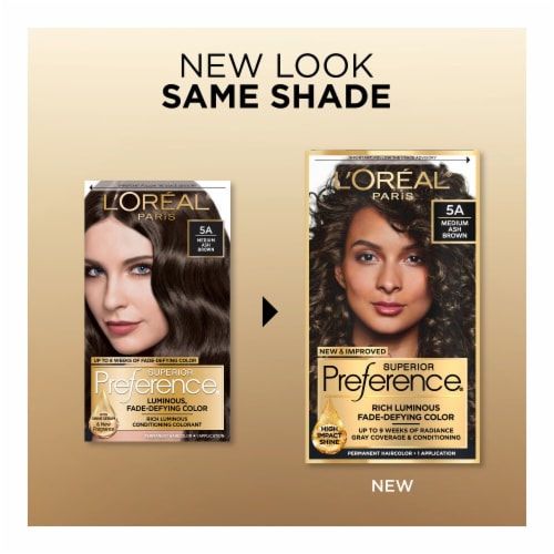 L'Oreal Paris Superior Preference 5A Medium Ash Brown Permanent Hair Color Perspective: back