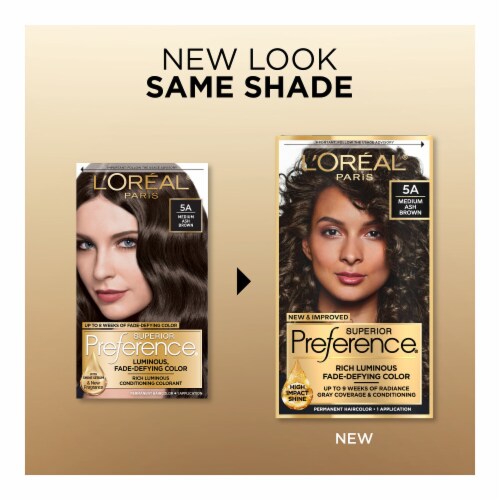 L'Oreal Paris Superior Preference Permanent Hair Color 5A Medium Ash Brown Perspective: back