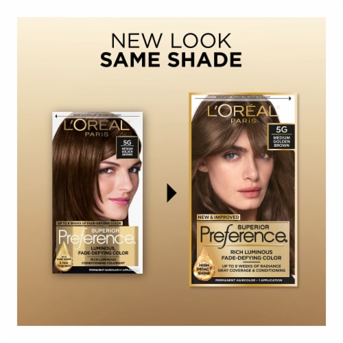 L'Oreal Paris Superior Preference 5G Medium Golden Brown Permanent Hair Color Perspective: back