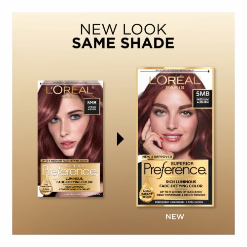 L'Oreal Paris Superior Preference Permanent Hair Color 5MB Medium Auburn Perspective: back