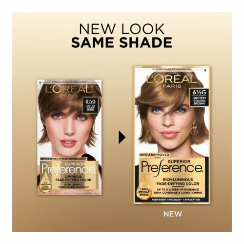 L'Oreal Paris Superior Preference 6.5G Lightest Golden Brown Permanent Hair Color Perspective: back