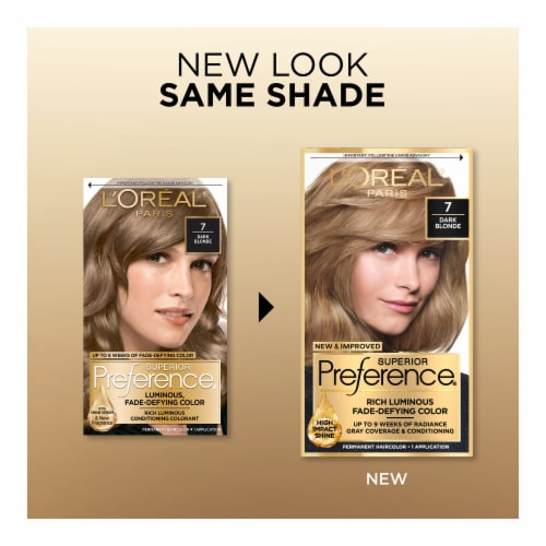 L'Oreal Paris Superior Preference 7 Dark Blonde Permanent Hair Color Perspective: back