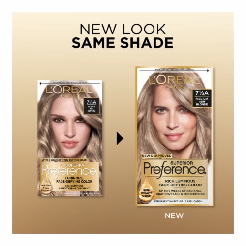 L'Oreal Paris Superior Preference 7.5A Medium Ash Blonde Permanent Hair Color Perspective: back
