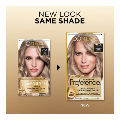L'Oreal Paris Superior Preference Permanent Hair Color 7.5A Medium Ash Blonde Perspective: back