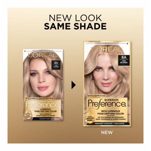 L'Oreal Paris Superior Preference Permanent Hair Color 8A Ash Blonde Perspective: back
