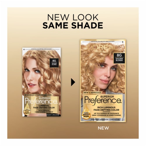 L'Oreal Paris Superior Preference 8G Golden Blonde Permanent Hair Color Perspective: back