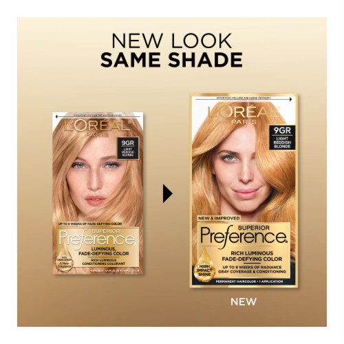 L'Oreal Paris Superior Preference Permanent Hair Color 9GR Light Golden Reddish Blonde Perspective: back
