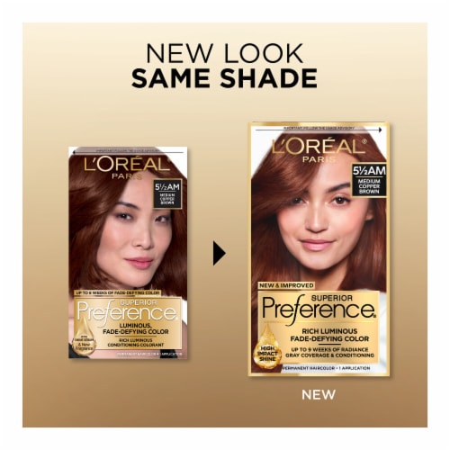 L'Oreal Paris Superior Preference 5.5AM Medium Copper Brown Permanent Hair Color Perspective: back