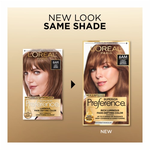 L'Oreal Paris Superior Preference 6AM Light Amber Brown Permanent Hair  Color,  ct - Metro Market