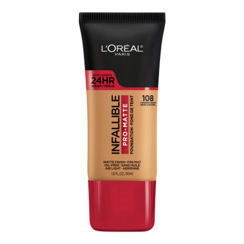 L'Oreal Paris Infallible Pro-Matte 108 Caramel Beige Foundation Perspective: back