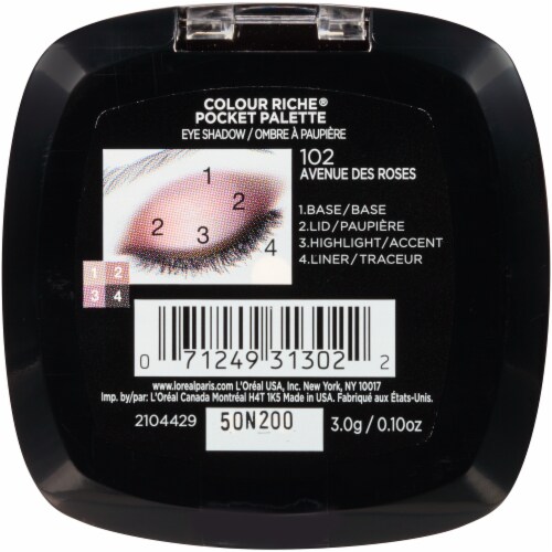 L'Oreal Paris Riche Quad Eyeshadow Palette - 102 Avenue des Roses Perspective: back