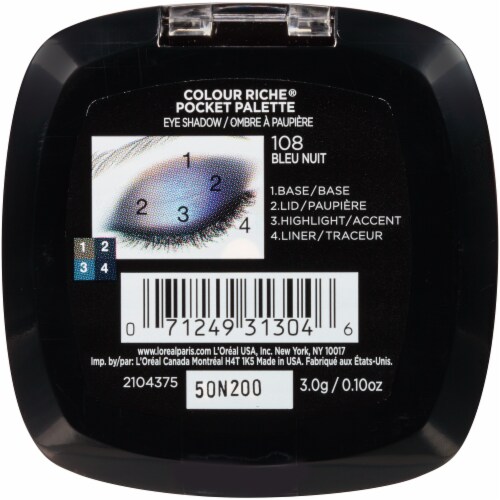 L'Oreal Paris Colour Riche Pocket Eyeshadow Palette - 108 Bleu Nuit Perspective: back