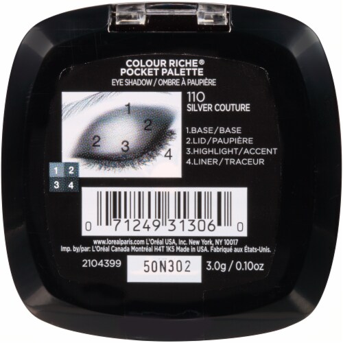 L'Oreal Paris Riche Eyeshadow Palette - 110 Silver Couture Perspective: back
