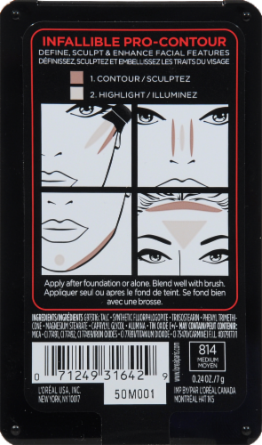 L'Oreal Paris Infallible Pro-Contour 814 Medium Palette Perspective: back