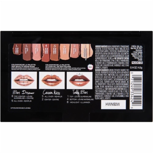 L'Oreal Paris Cream Matte & Highlighter Nude Lip La Palette Perspective: back