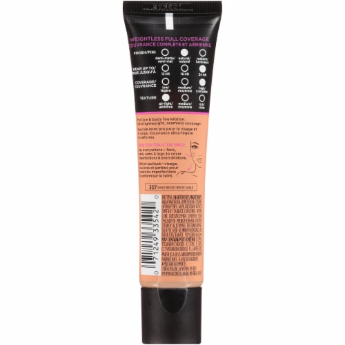 L'Oreal Paris Infallible Total Cover 307 Sand Beige Foundation Perspective: back
