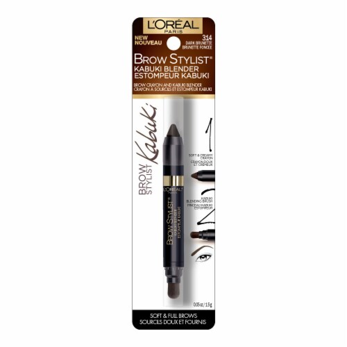 L'Oreal Paris Brow Stylist Kabuki Blender Brow Crayon 314 Dark Brunette Perspective: back